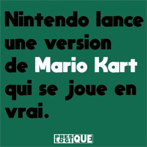 Nintendo lance une version de Mario Kart qui se joue en vrai.